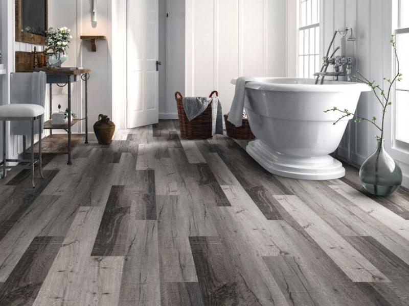 vinyl flooring in a bathroom